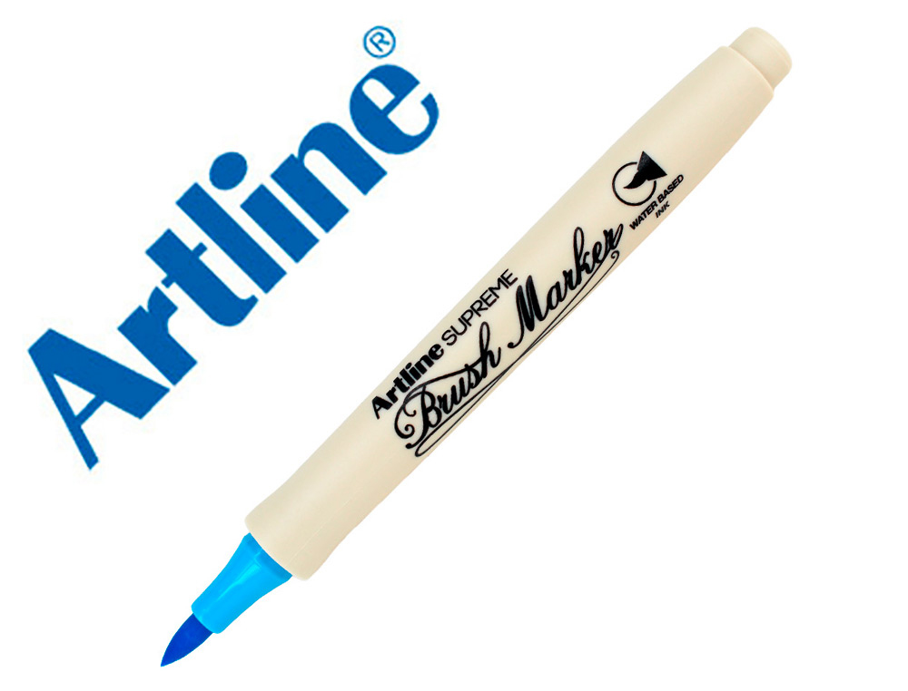Rotulador artline supreme brush epfs pintura base de agua punta tipo pincel trazo fino azul claro