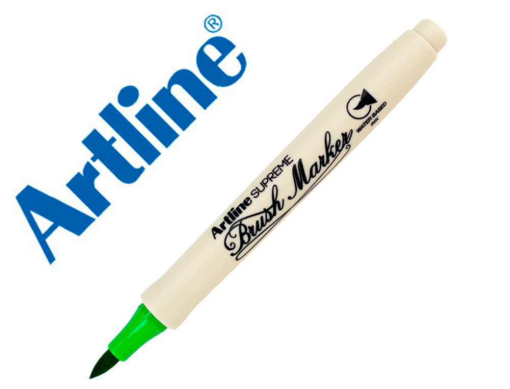 Rotulador artline supreme brush epfs pintura base de agua punta tipo pincel trazo fino verde claro