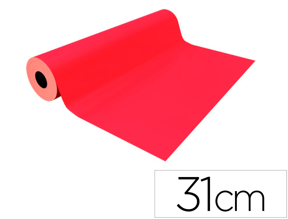 Papel de regalo basika metalizado rojo bobina ancho 31 cm longitud 80 m
