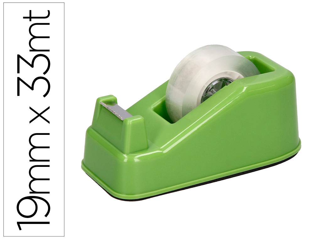 Portarrollo sobremesa liderpapel ecouse 100% plastico reciclado para cinta de 33 mt color verde