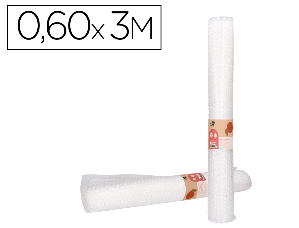 Plastico burbuja liderpapel ecouse 0.60x3m 30% de plastico reciclado