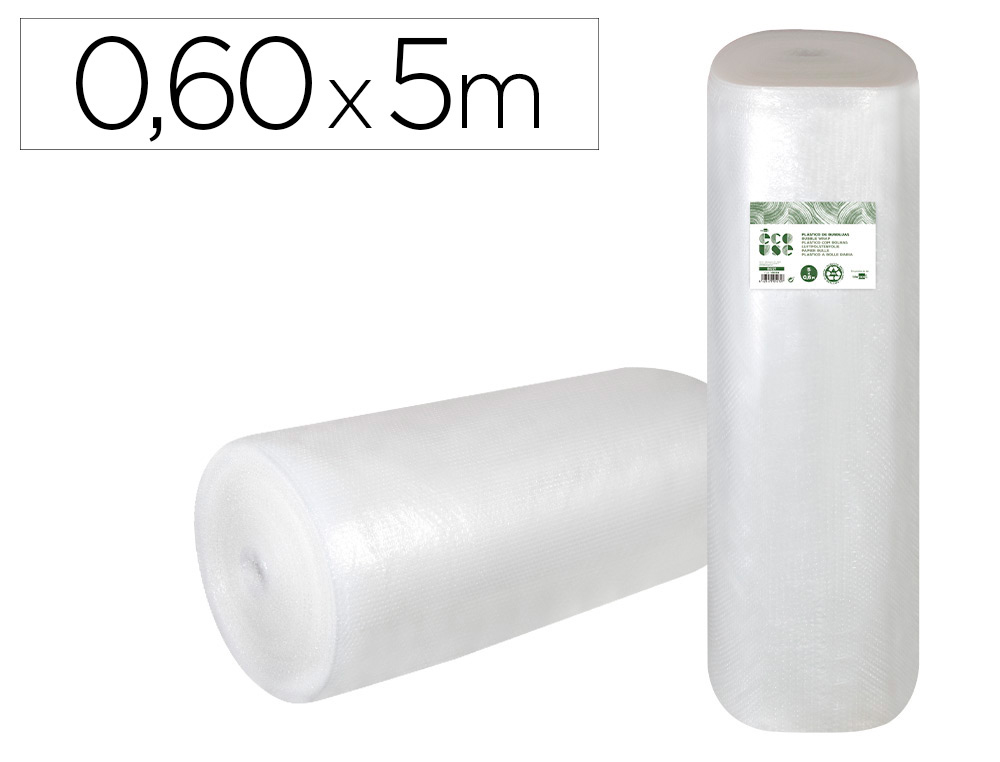 Plastico burbuja liderpapel ecouse 0.60x5m 30% de plastico reciclado