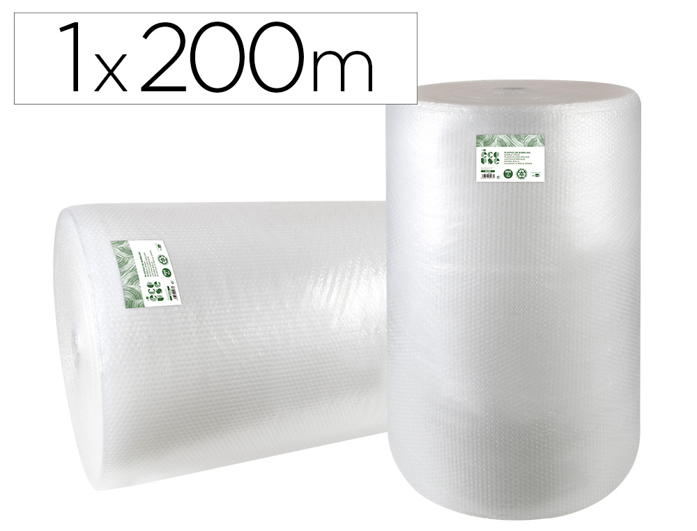 Plastico burbuja liderpapel ecouse 1x200m 30% de plastico reciclado