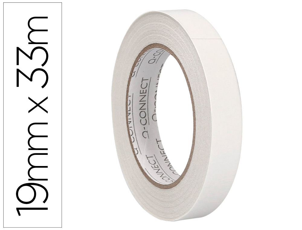 Cinta adhesiva q-connect doble cara 33 mt x 19 mm