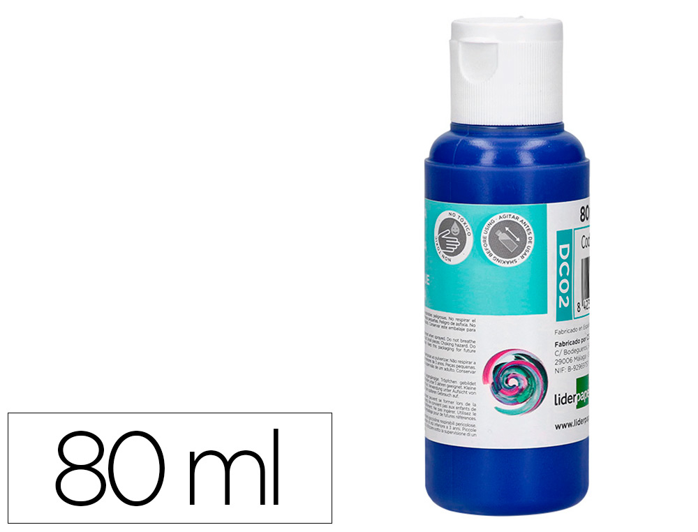 Pintura acrilica liderpapel bote de 80 ml azul ultramar
