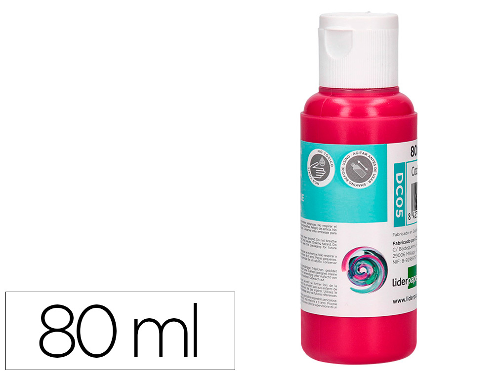 Pintura acrilica liderpapel bote de 80 ml magenta