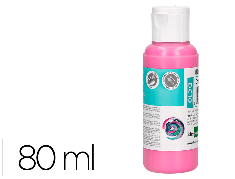 Pintura acrilica liderpapel bote de 80 ml rosa