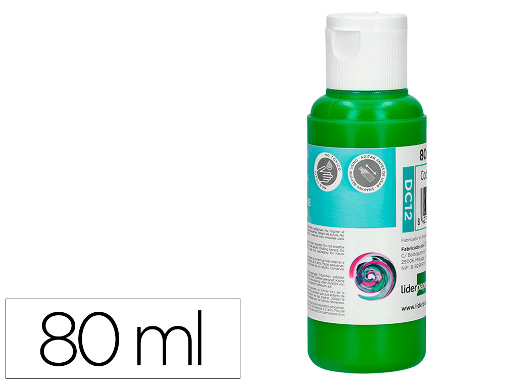Pintura acrilica liderpapel bote de 80 ml verde