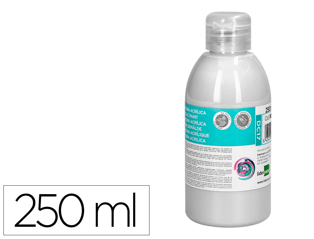 Pintura acrilica liderpapel bote de 250 ml blanco