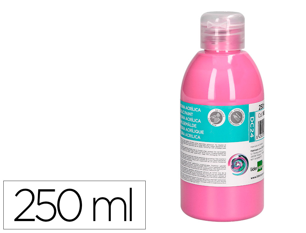 Pintura acrilica liderpapel bote de 250 ml rosa