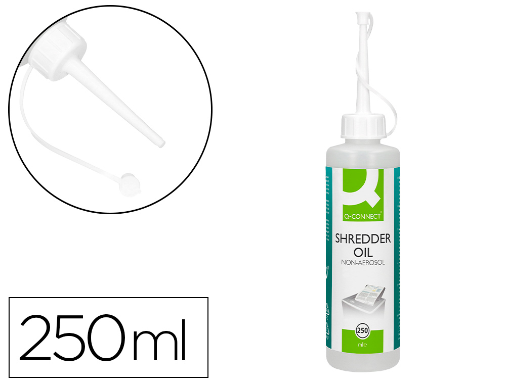 Aceite lubricante q-connect para destructora de documentos bote de 250 ml