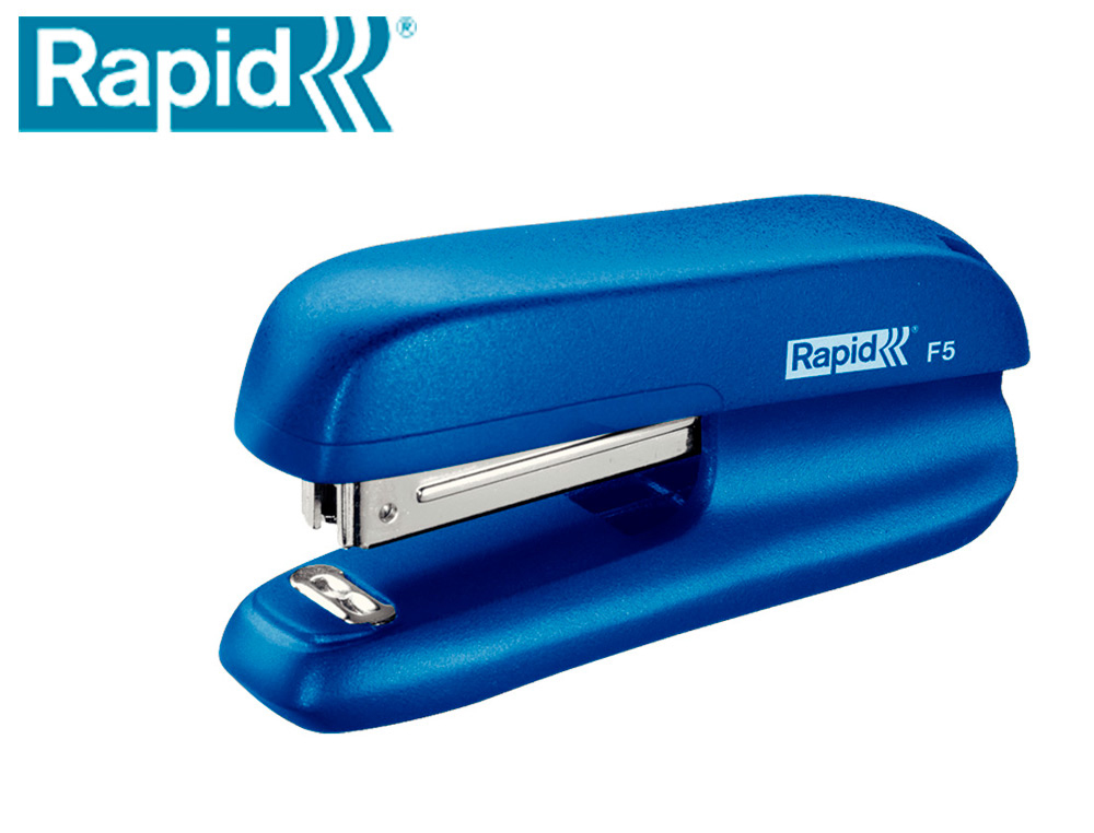 Grapadora rapid f5 mini plastico capacidad de grapado 10 hojas usa grapas n 10 color azul