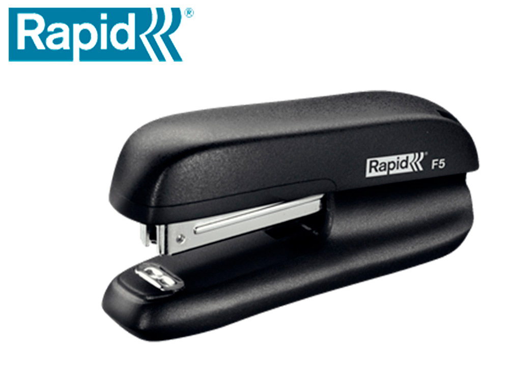 Grapadora rapid f5 mini plastico capacidad de grapado 10 hojas usa grapas n 10 color negro