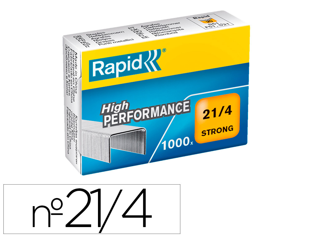 Grapas rapid 21/4 mm galvanizada strong caja de 1000 unidades