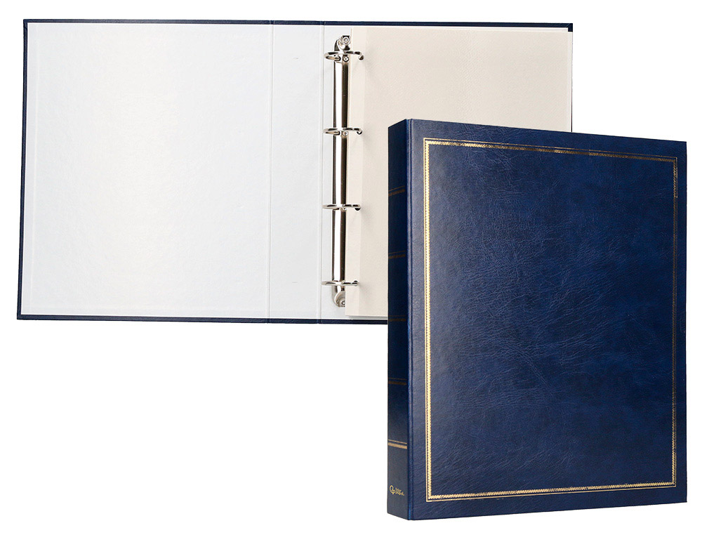 Album de fotos liderpapel anillas serie classic con 20 hojas autoadhesivas color azul