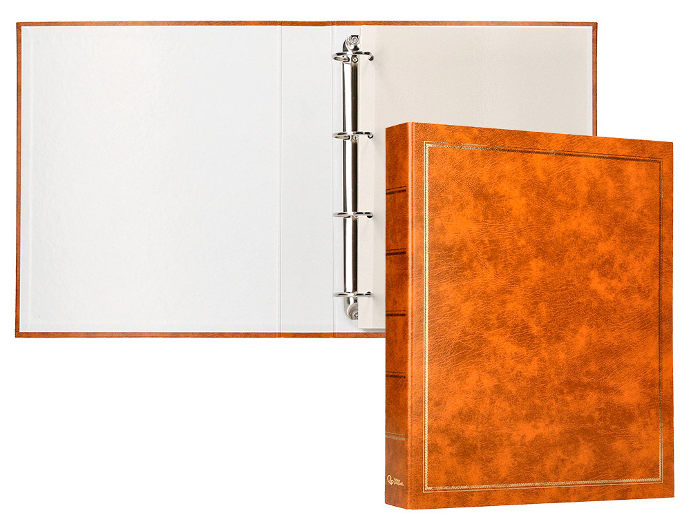 Album de fotos liderpapel anillas serie classic con 20 hojas autoadhesivas color marron