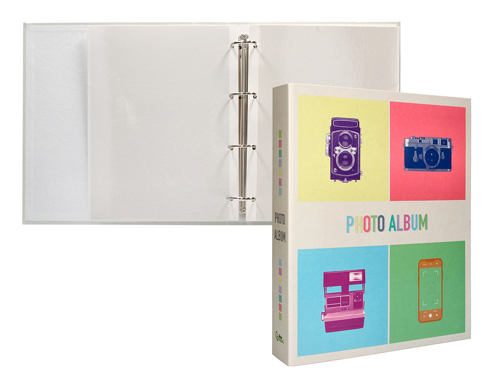 Album de fotos liderpapel anillas con 20 hojas autoadhesivas
