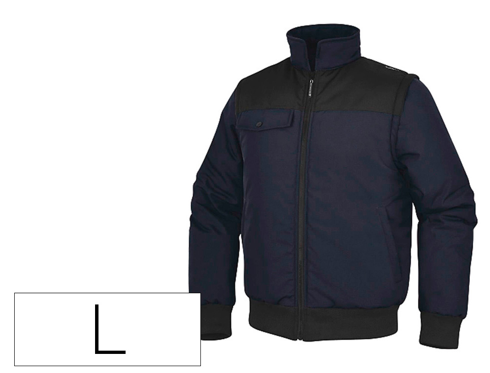 Chaleco deltaplus multibolsillos con cremallera y mangas desmontables 80% poliester 20% algodon talla l