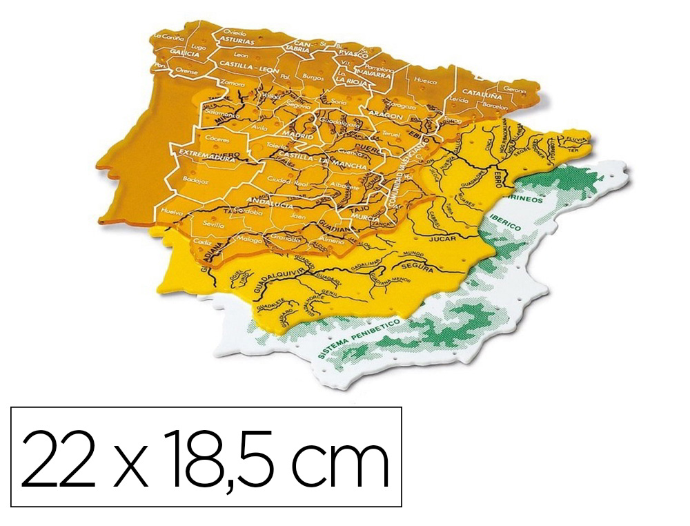 Plantilla faibo mapa españa 22x18,5 cm bolsa de 3 unidades 100% reciclable