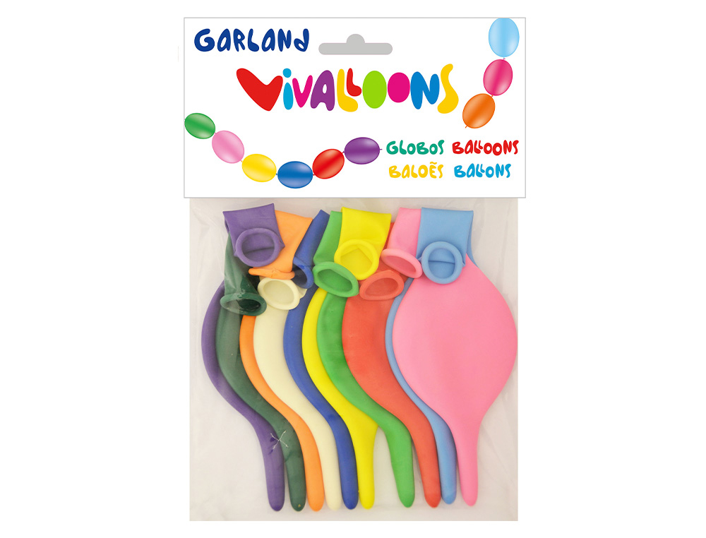 Globo 100% latex biodegradable blister de 10 unidades colores surtidos