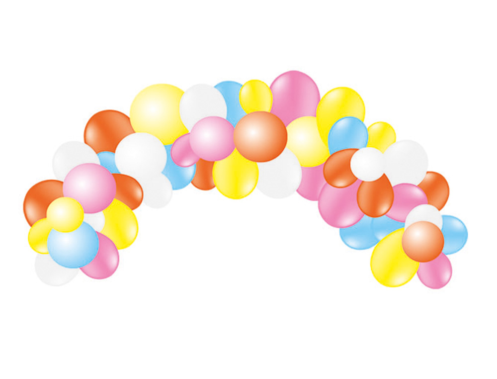 Globo 100% latex biodegradable guinarlda arco fashi 55 unidades colores pastel