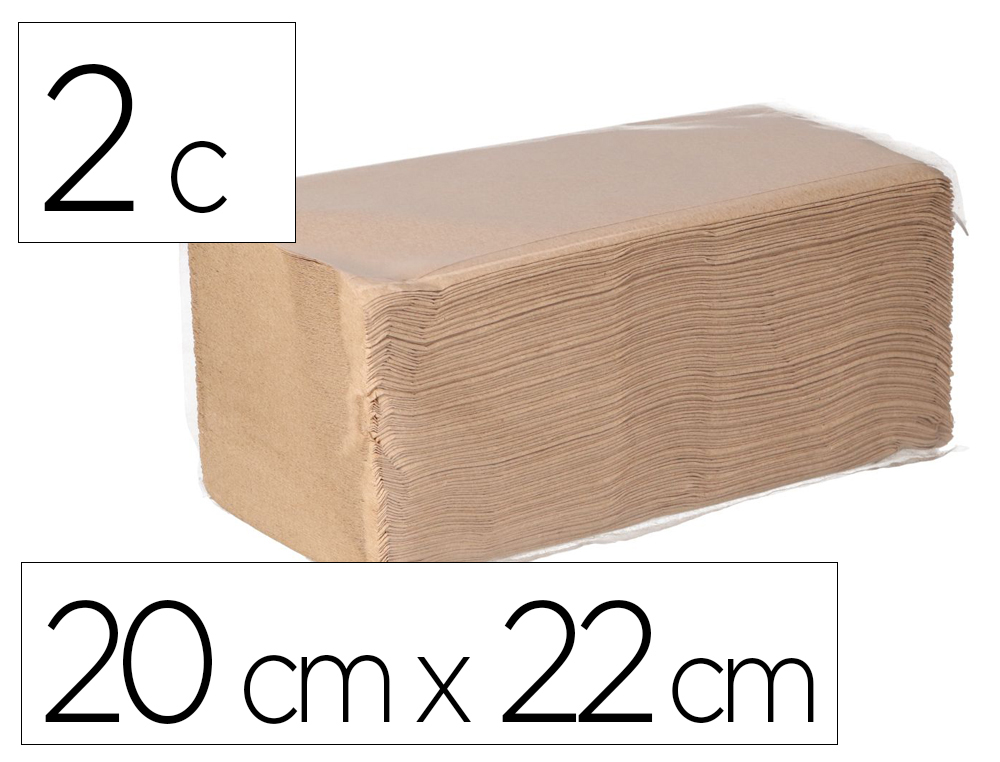 Toalla secamanos bunzl greensource nature celulosa reciclada plegado v 2 capas 20x22 cm caja de 20 paquetes