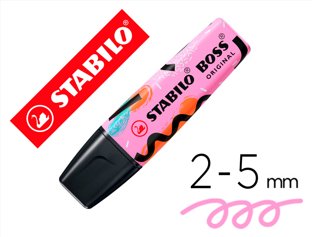 Rotulador stabilo boss fluorescente original pastel by ju schnee fucsia helado
