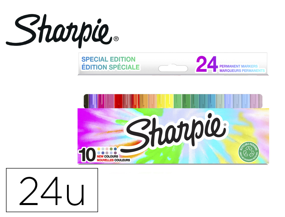 Rotulador sharpie fine blister de 24 unidades colores surtidos