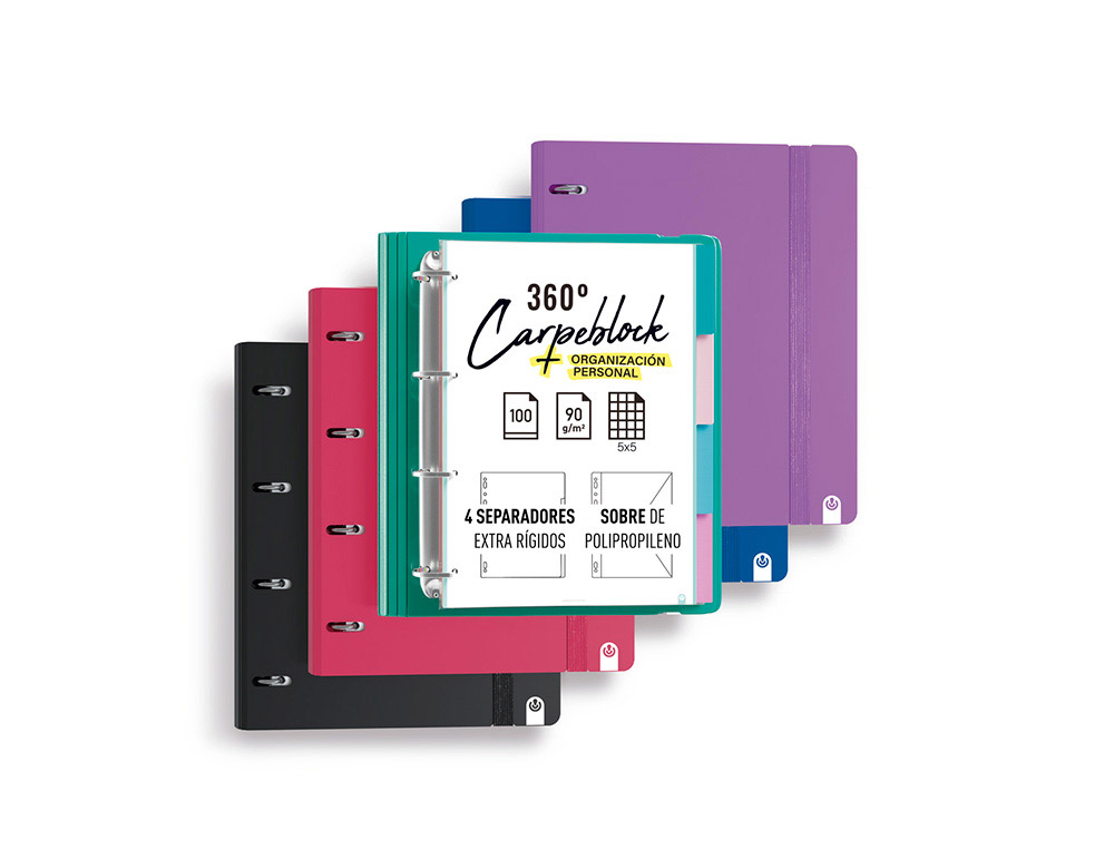 Carpeta 4 anillas de 35 mm carchivo din a4 polipropileno con recambio foam style