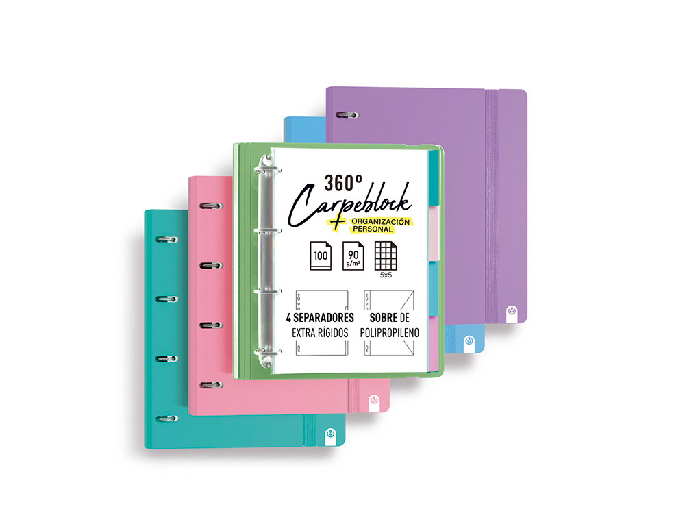 Carpeta 4 anillas de 35 mm carchivo din a4 polipropileno con recambio soft foam style