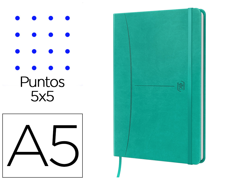 Cuaderno oxford cosida tapa extradura din a5 104 hojas rayado dots 5x5 colores surtidos