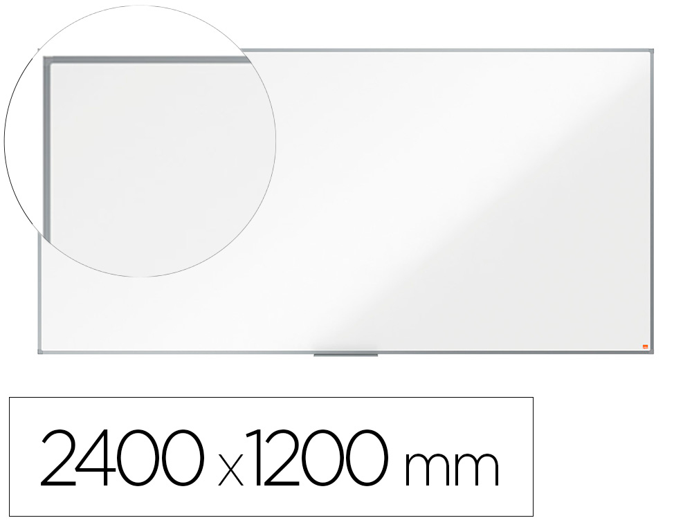 Pizarra blanca nobo essence acero lacado 2400x1200 mm
