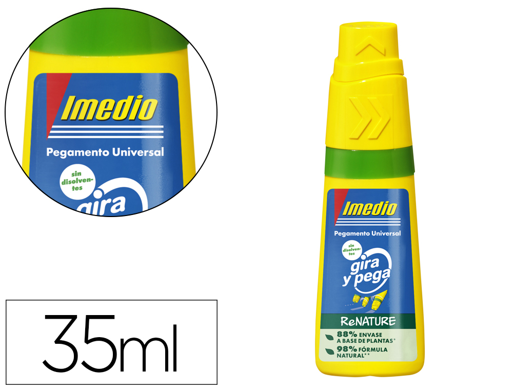 Pegamento imedio universal gira y pega renature bote de 35 ml
