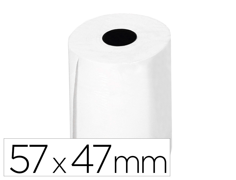 Rollo sumadora termico greening 57 mm ancho x 47mm diametro para tpv sin bisfenol a papel de 70 g/m2