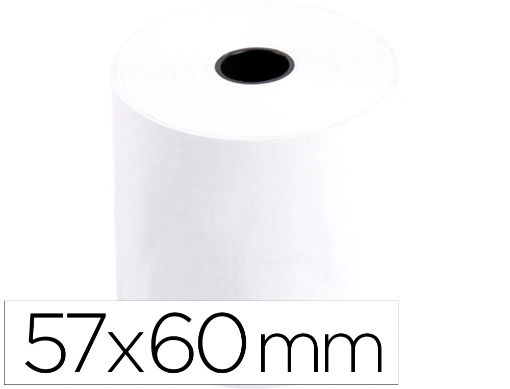 Rollo sumadora termico greening 57 mm ancho x 60 mm diametro sin bisfenol a papel de 70 g/m2