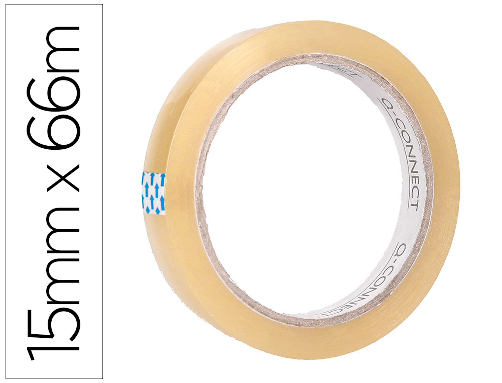 Cinta adhesiva q-connect transparente 66 mt x 15 mm