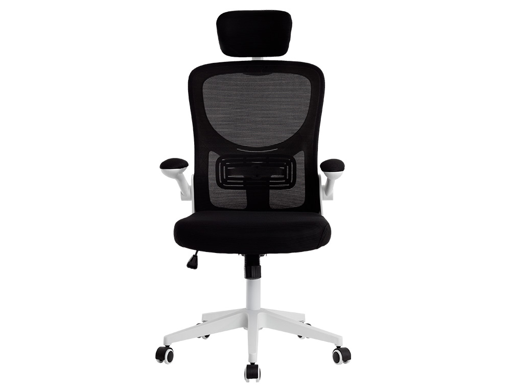 Silla q-connect ergonomica pal ermo malla base nylon alt max 1300 anc 610 prof 600 ruedas premium color blanco negro