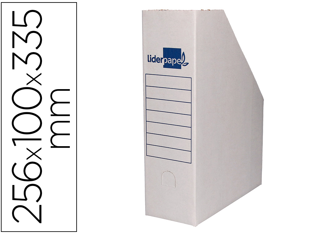 Revistero liderpapel ecouse carton 100% reciclado color blanco 256x100x335 mm