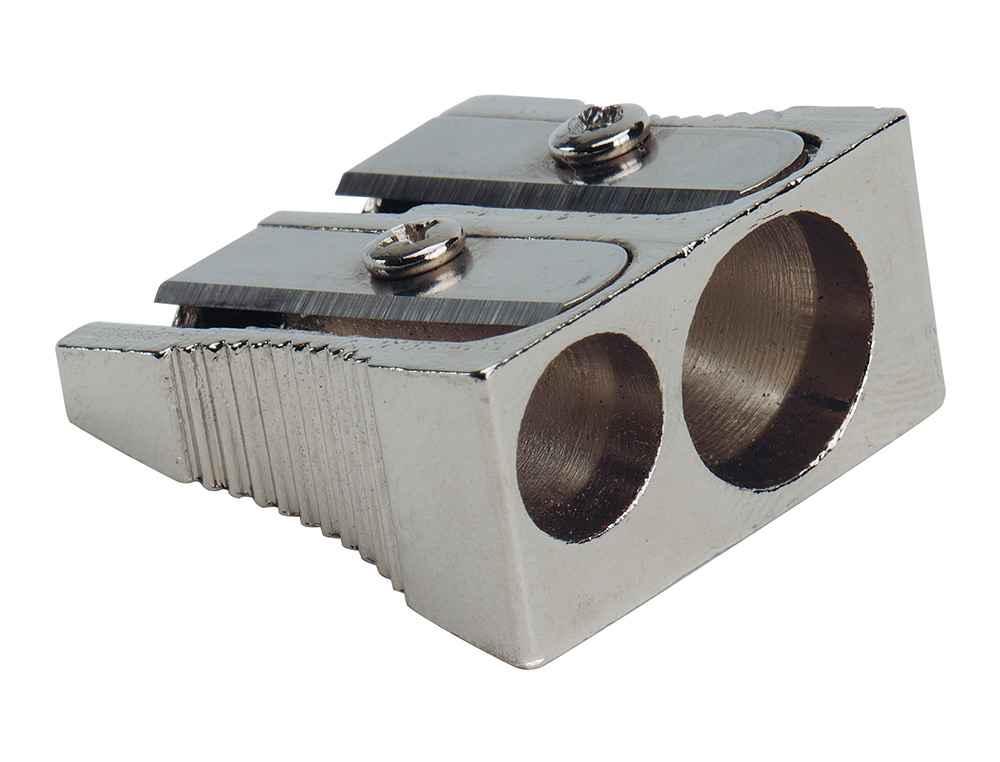 Sacapuntas q-connect metalico 2 usos cuña