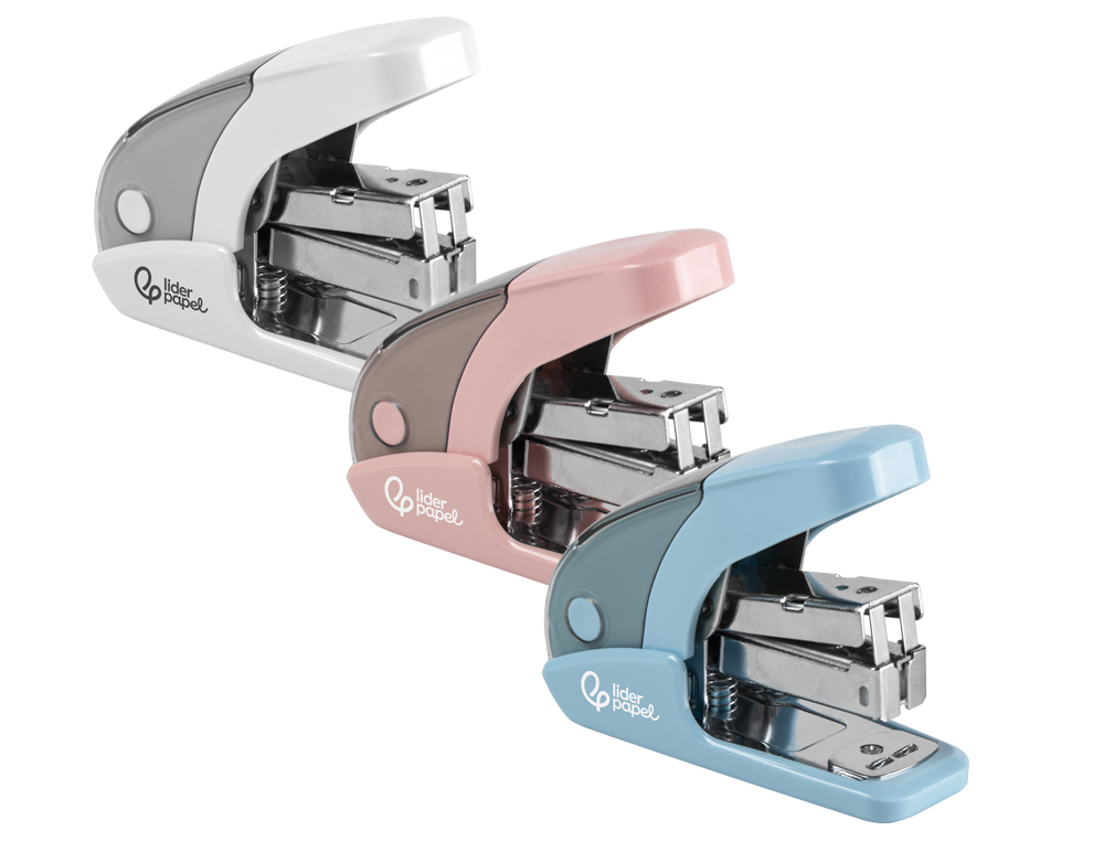 Grapadora liderpapel micro con regalo de caja de 1000 grapas 24/6 26/6 capacidad 20 hojas
