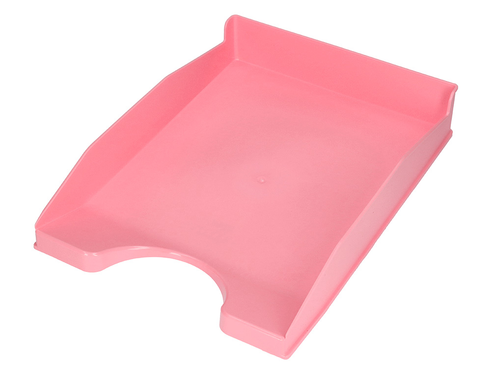 Bandeja sobremesa plastico q-connect rosa pastel opaco 240x70x340 mm