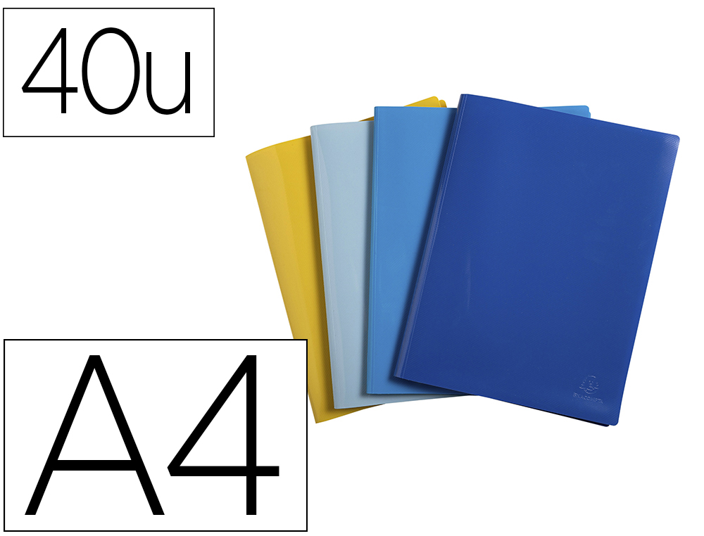 Carpeta exacompta escaparate 40 fundas din a4 reciclada polipropileno colores surtidos