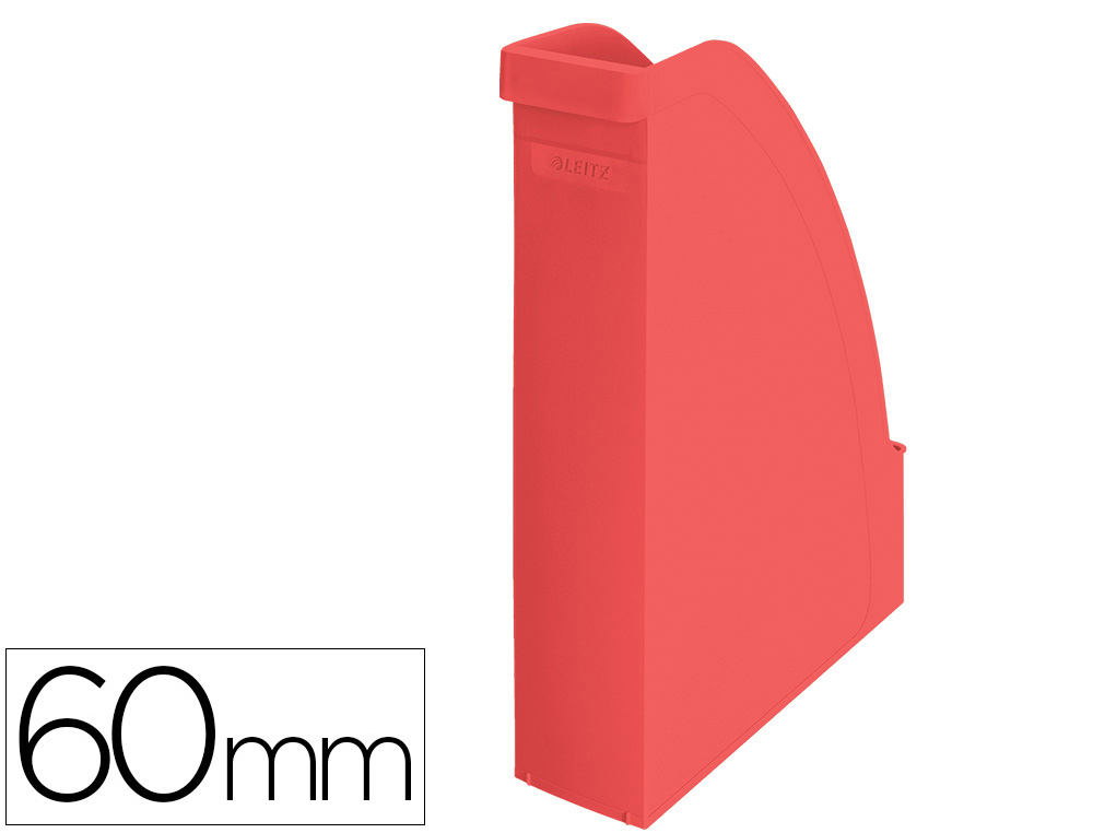 Revistero leitz recycle plastico lomo 60 mm rojo 78x308x278 mm