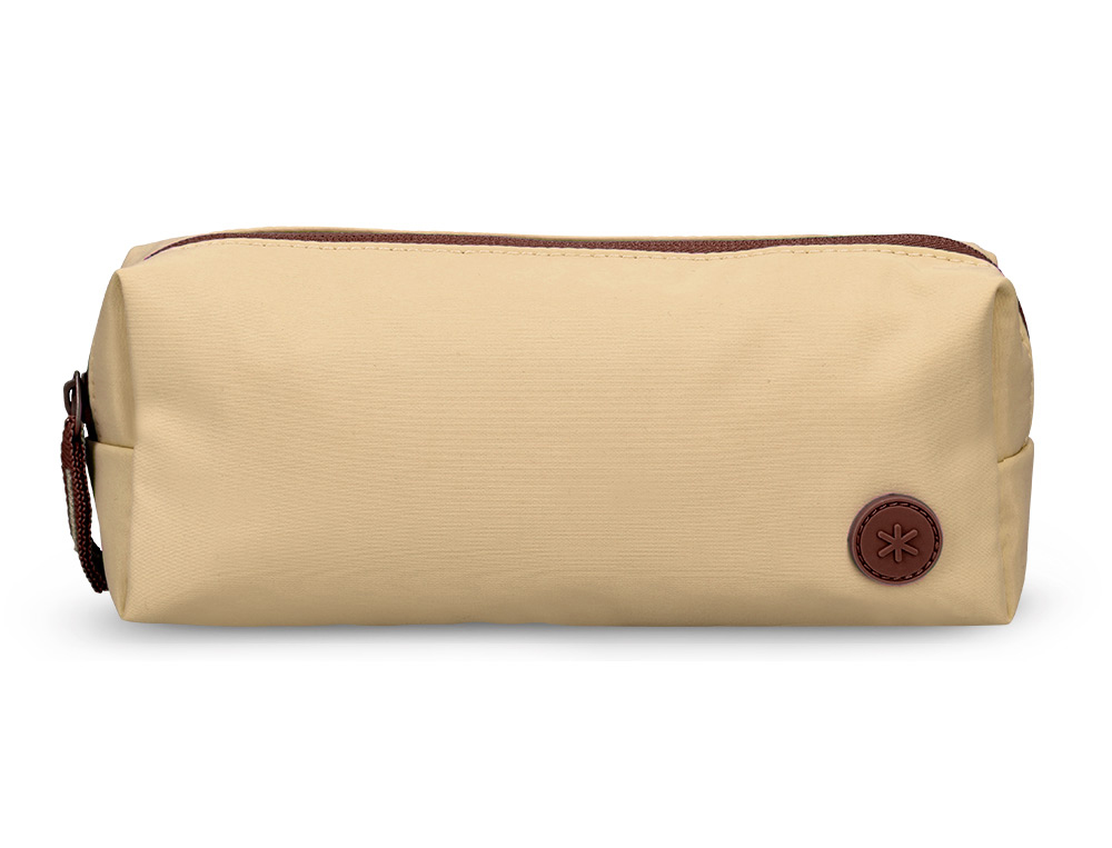 Estuche portatodo antartik basic pack 1 compartimento beige compañero mochila 80x55x210 mm