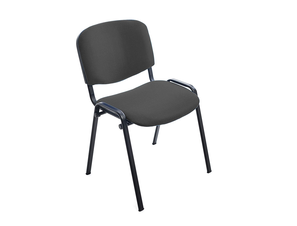 Silla rocada confidente estructura metalica asiento tela ignifuga gris 570x410x810 mm