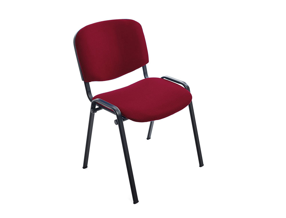 Silla rocada confidente estructura metalica asiento tela ignifuga burdeos 570x410x810 mm