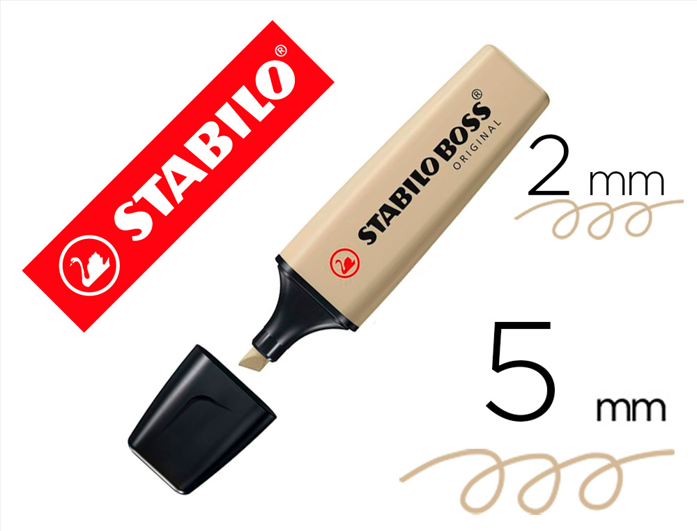 Rotulador stabilo boss pastel fluorescente 70 nature colors verde barro