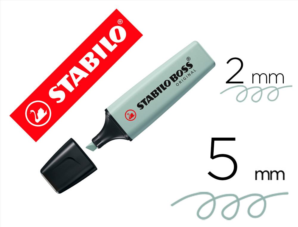 Rotulador stabilo boss pastel fluorescente 70 nature colors verde tierra