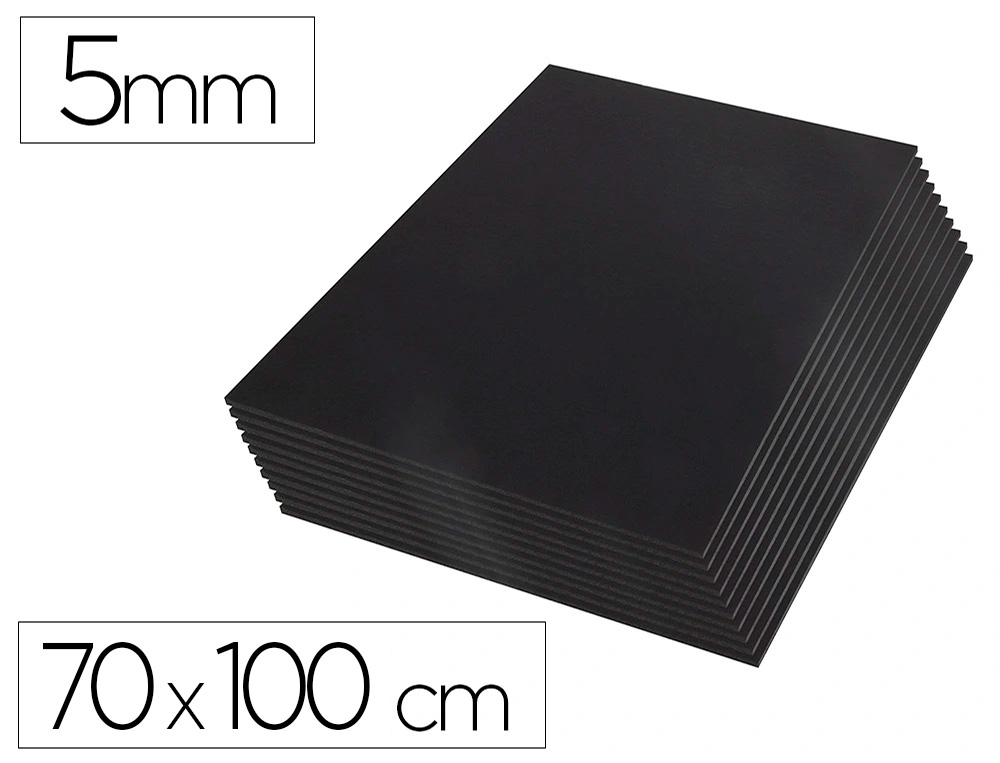 Carton pluma liderpapel negro doble cara 70x100cm espesor 5 mm
