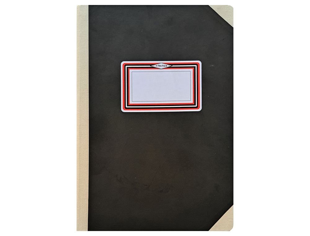 Libro cartone cosido fernandes flecha din a6+ liso 50 hojas 100 gr negro